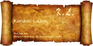 Kardos Lajos névjegykártya