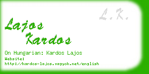 lajos kardos business card